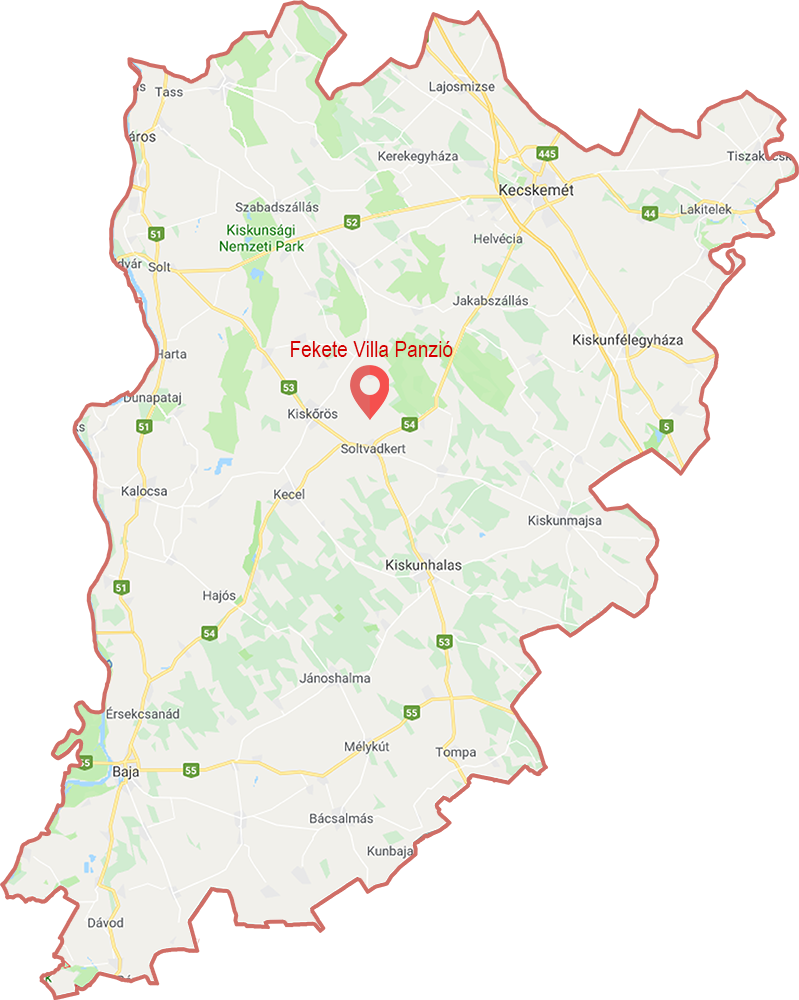 Fekete Villa Panzió helyzete Bács-Kiskun megyében